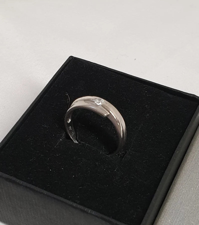 19,2 mm Ring Silberring Silber 925 matt glänzend Kristallstein klar Vintage elegant SR1274 – Bild 3