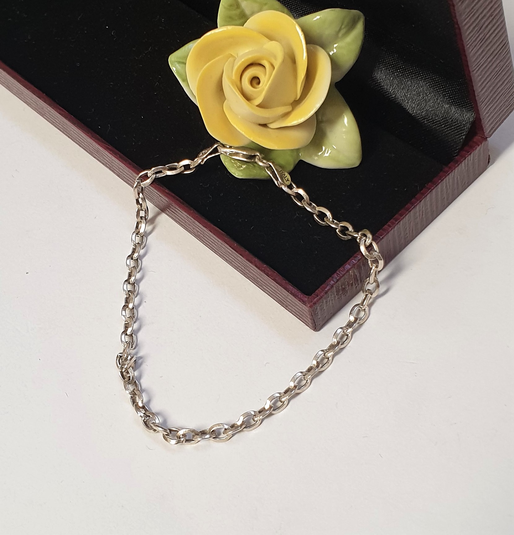 20 cm Armband Ankerkettenarmband Silberarmband Silber 925 Vintage Italy elegant SA189 – Bild 2