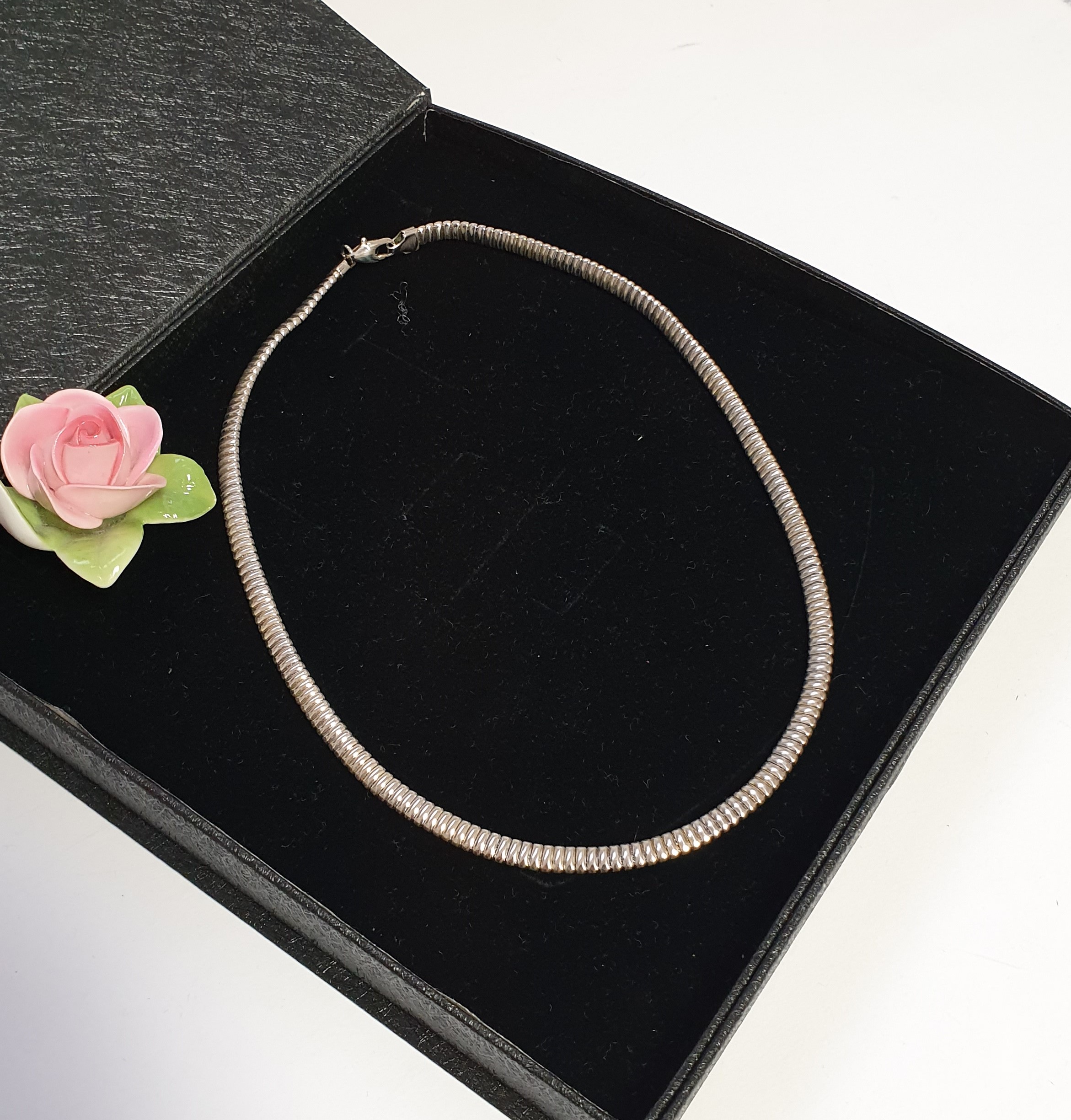 42 cm Halskette Silberkette Kette Schlangenkette Silber 925 Vintage elegant SK526 – Bild 4