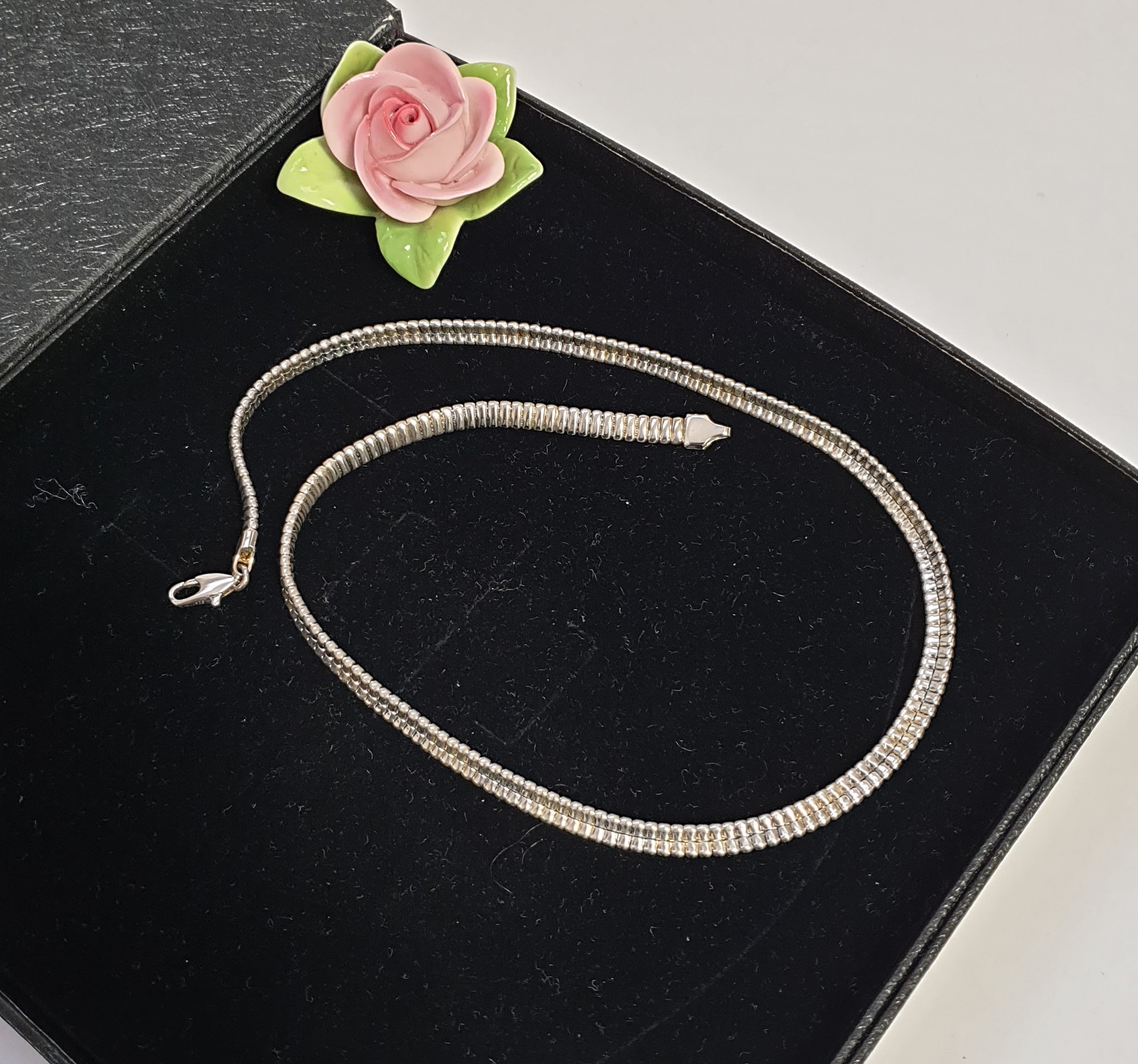 42 cm Halskette Silberkette Kette Schlangenkette Silber 925 Vintage elegant SK526 – Bild 3