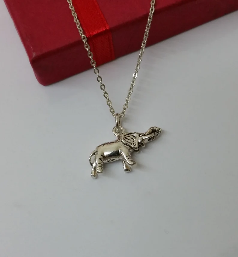Nostalgischer Anhänger Silberanhänger Elefant Silber 925 Vintage SKA924 – Bild 2