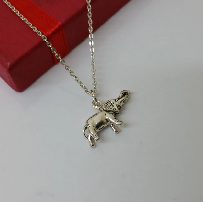 Nostalgischer Anhänger Silberanhänger Elefant Silber 925 Vintage SKA924 – Bild 3