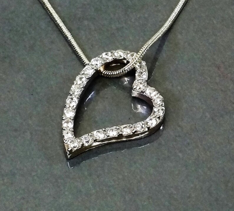Anhänger Silberanhänger ohne Kette Herz Silber 925 Kristalle klar Vintage elegant SKA982 – Bild 4