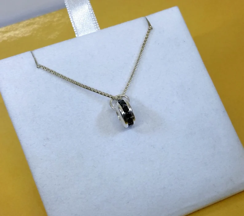 Anhänger Silberanhänger Beads Charms ohne Kette Silber 925 rund Kristalle dunkelblau Vintage elegant SKA1007 – Bild 2