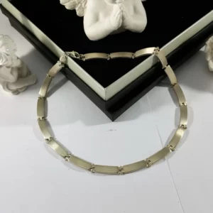 40 cm Design Kette Gliederkette Silber 925 80er Jahre Style Vintage elegant SK549