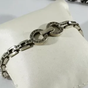 19 cm Armband Silberarmband Gliederarmband Silber 925 Kristalle klar Vintage elegant SA276