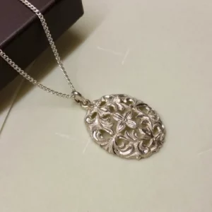 Anhänger Tracht Trachtenschmuck 835 Silber floral selten Silberschmiede Kunst Vintage elegant SKA938