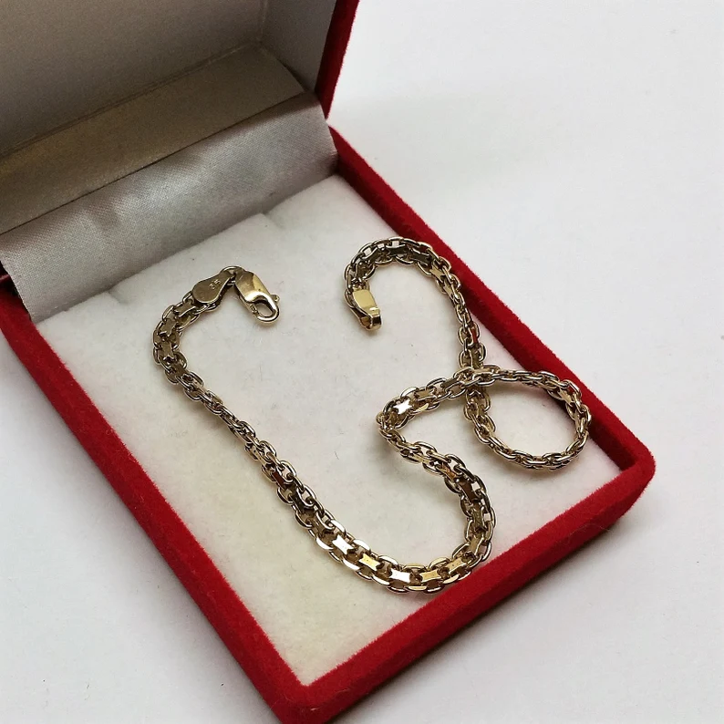 25,5 cm Armband Gliederarmband Silber 925 vergoldet Vintage Italy elegant SA401 – Bild 4