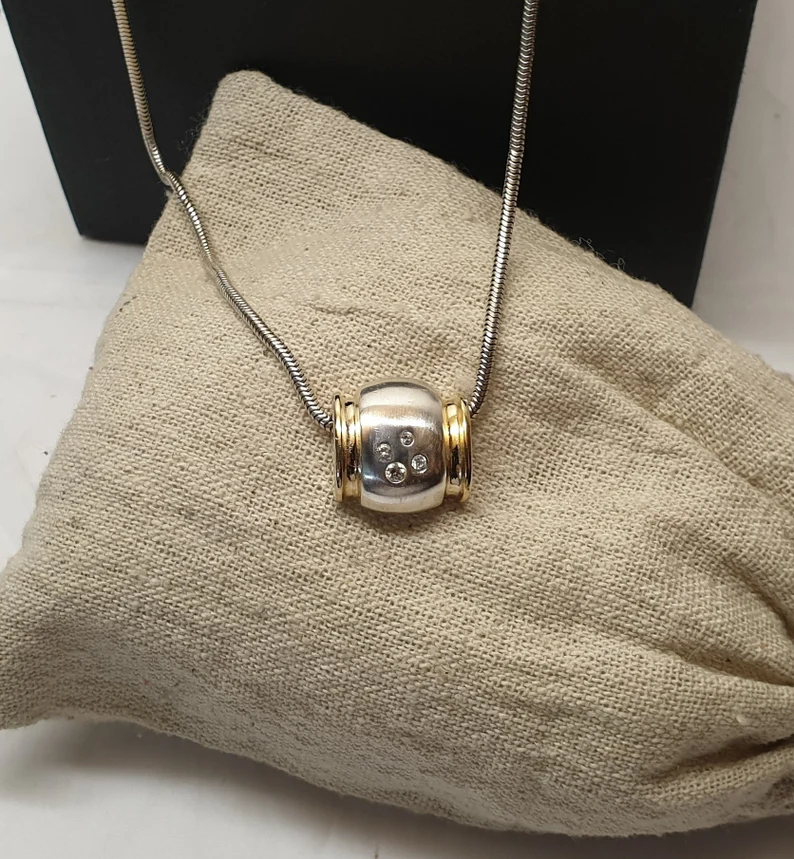 Anhänger Silberanhänger Silber 925 teilvergoldet Kristalle Vintage edel SKA952