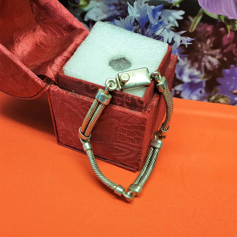 18 cm Silberarmband Gliederarmband Armband Mexico Silber 925 Vintage nostalgisch SA175 – Bild 4