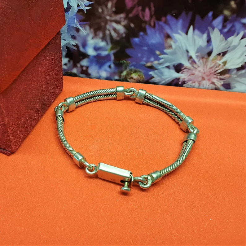 18 cm Silberarmband Gliederarmband Armband Mexico Silber 925 Vintage nostalgisch SA175