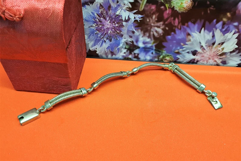 18 cm Silberarmband Gliederarmband Armband Mexico Silber 925 Vintage nostalgisch SA175 – Bild 2