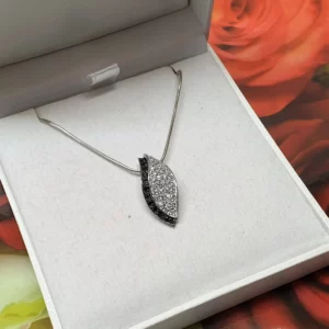 Anhänger Silber 925 Kristalle schwarz & klar edel Vintage Design SKA460