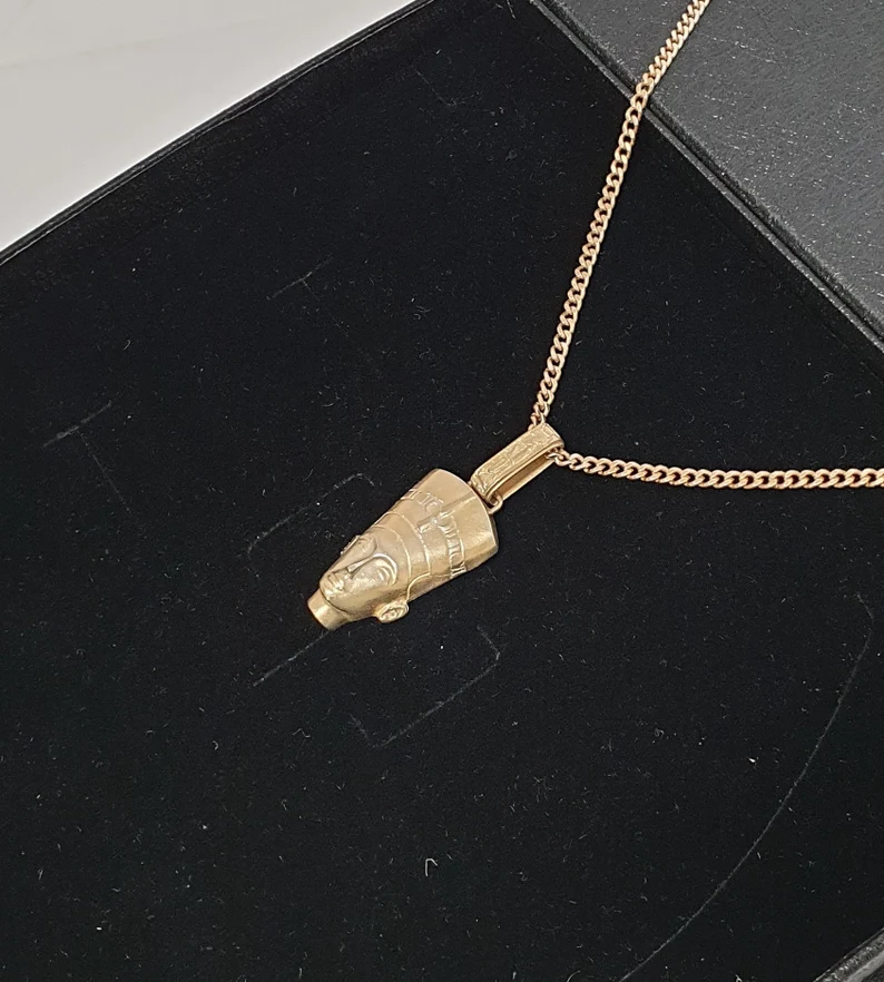 Anhänger Silberanhänger Ägypten Nofretete Silber 925 vergoldet Vintage SKA363 – Bild 3
