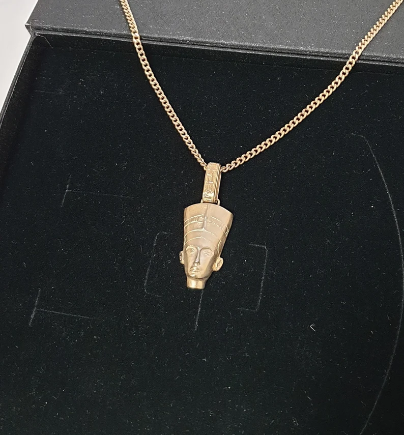 Anhänger Silberanhänger Ägypten Nofretete Silber 925 vergoldet Vintage SKA363 – Bild 2