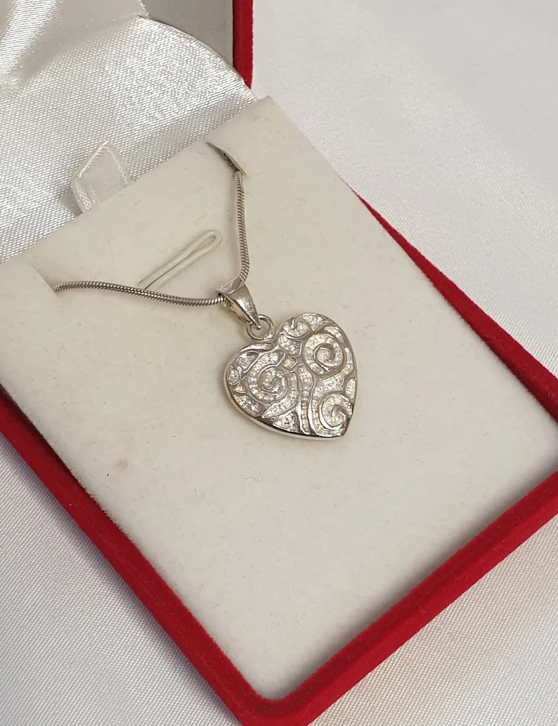 Nostalgischer Silberanhänger Herzanhänger Anhänger Herz Silber 925 Vintage edel SKA453 – Bild 3