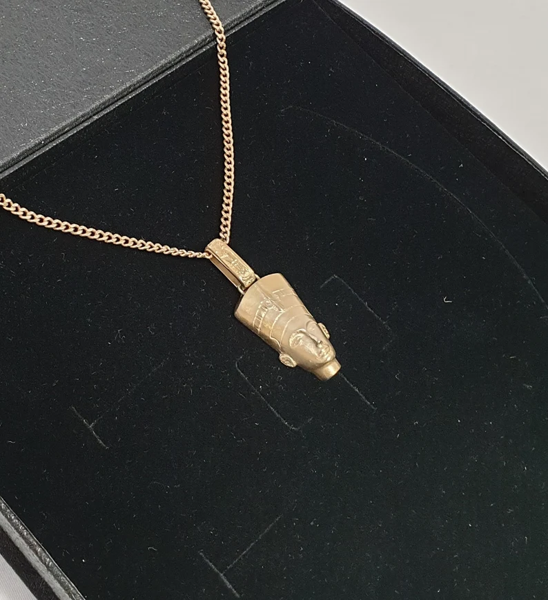 Anhänger Silberanhänger Ägypten Nofretete Silber 925 vergoldet Vintage SKA363