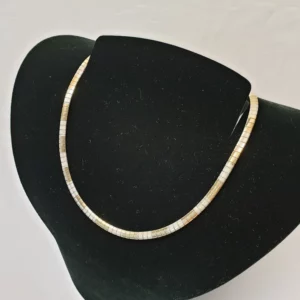 42,5 cm Halskette Kette Schlangenkette Silber 925 teilvergoldet Vintage edel HK265