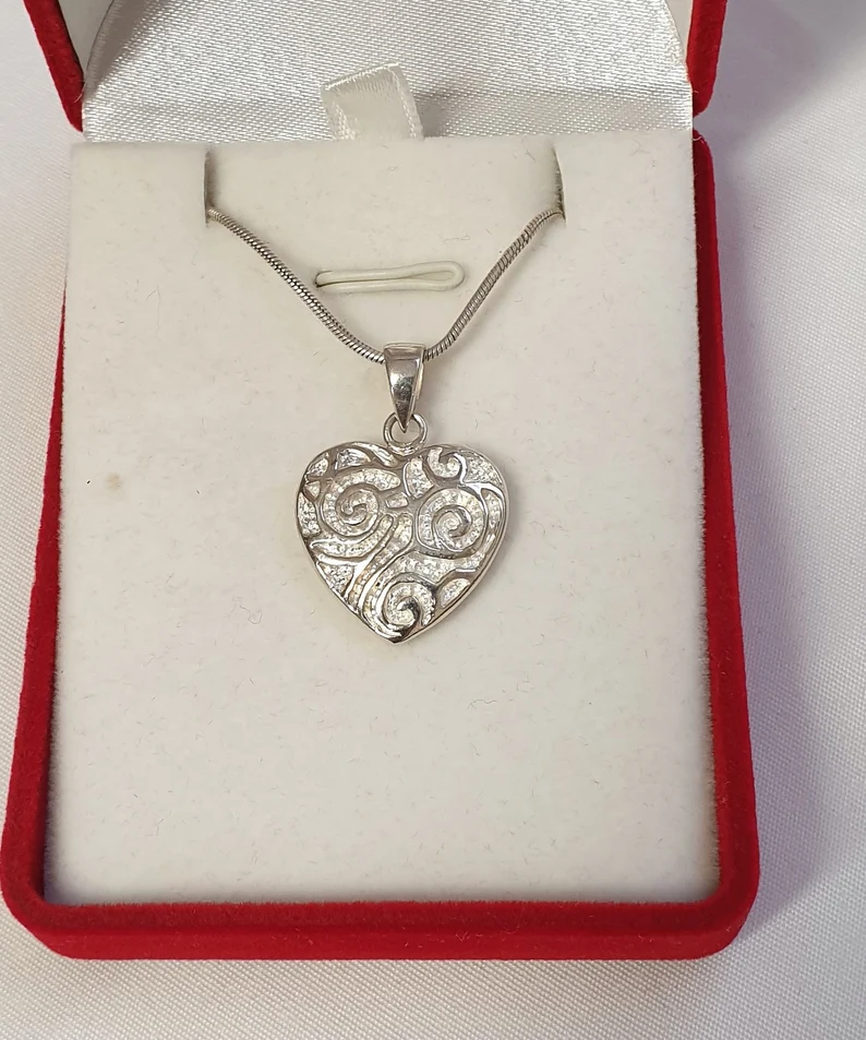 Nostalgischer Silberanhänger Herzanhänger Anhänger Herz Silber 925 Vintage edel SKA453 – Bild 4