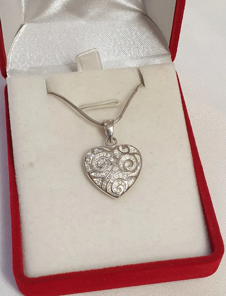 Nostalgischer Silberanhänger Herzanhänger Anhänger Herz Silber 925 Vintage edel SKA453 – Bild 2