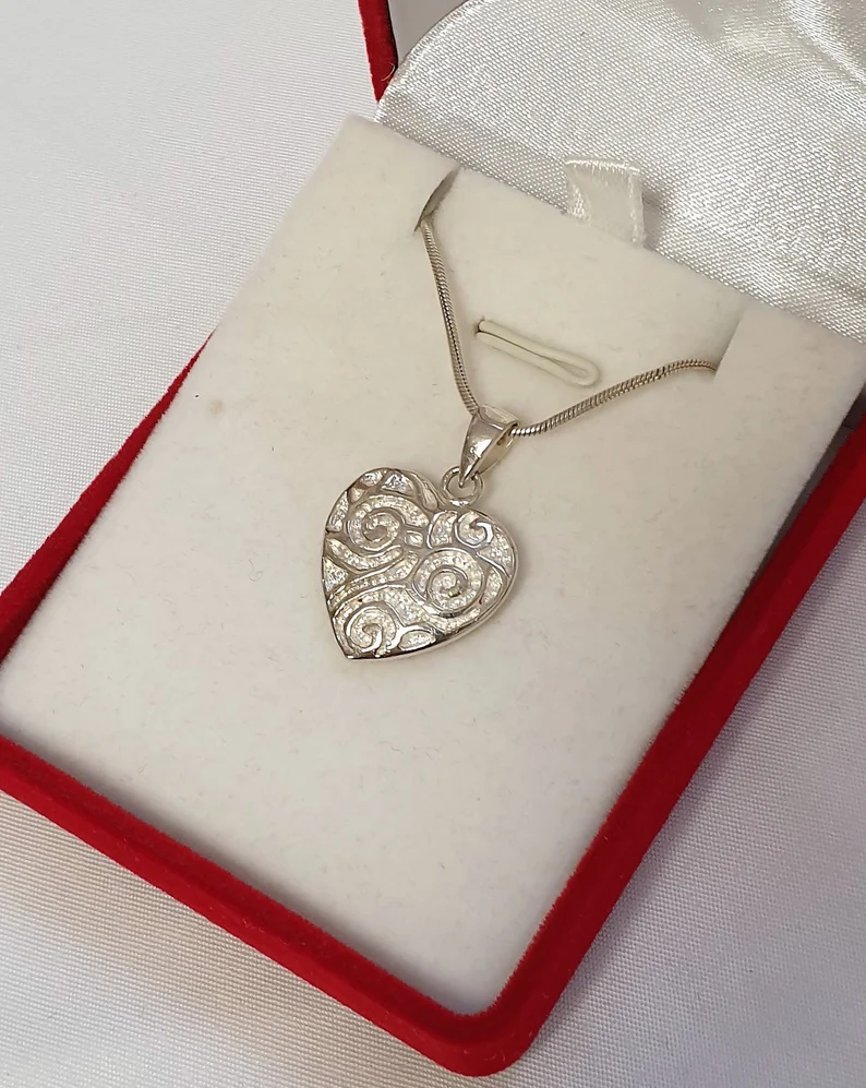 Nostalgischer Silberanhänger Herzanhänger Anhänger Herz Silber 925 Vintage edel SKA453