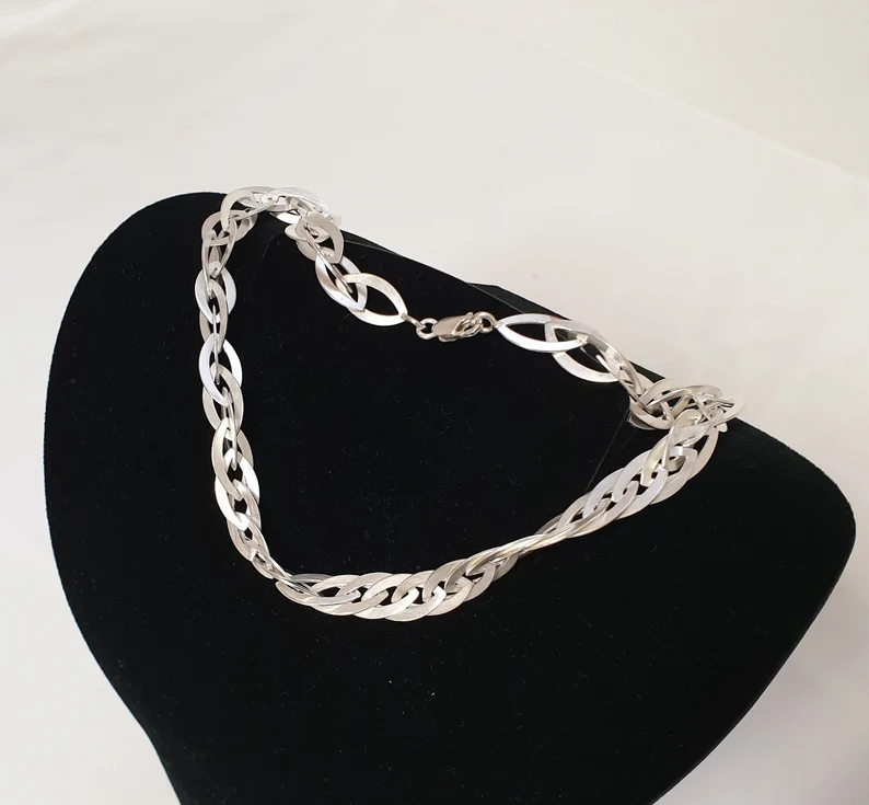 43 cm Designer Kette Halskette Gliederkette Silberkette Silber 925 Vintage elegant SK534 – Bild 2