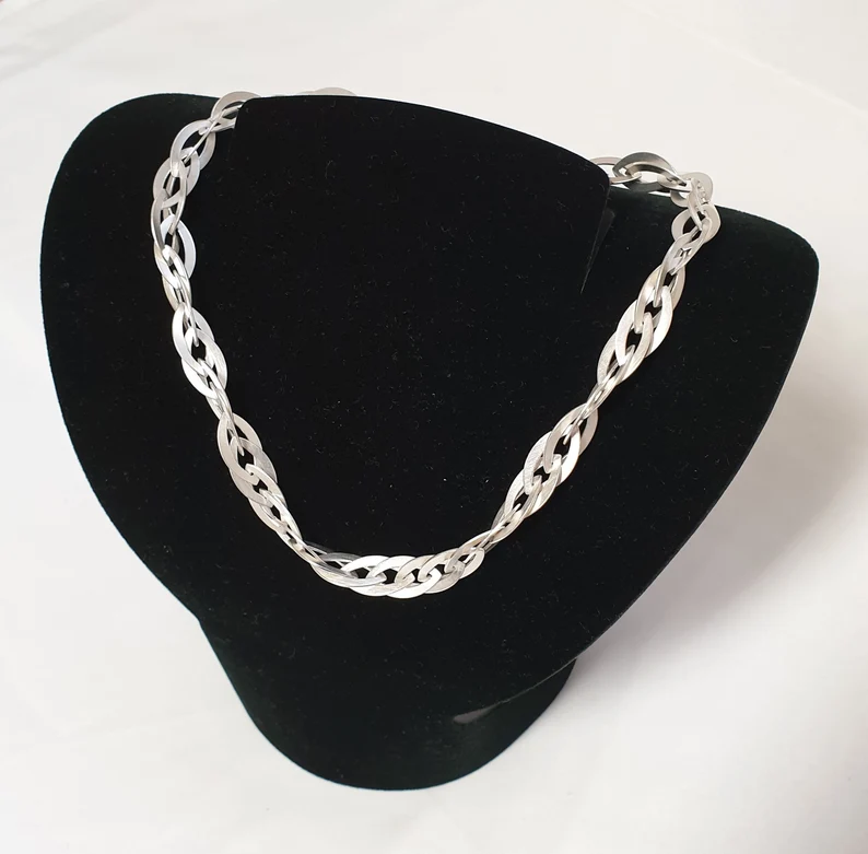 43 cm Designer Kette Halskette Gliederkette Silberkette Silber 925 Vintage elegant SK534