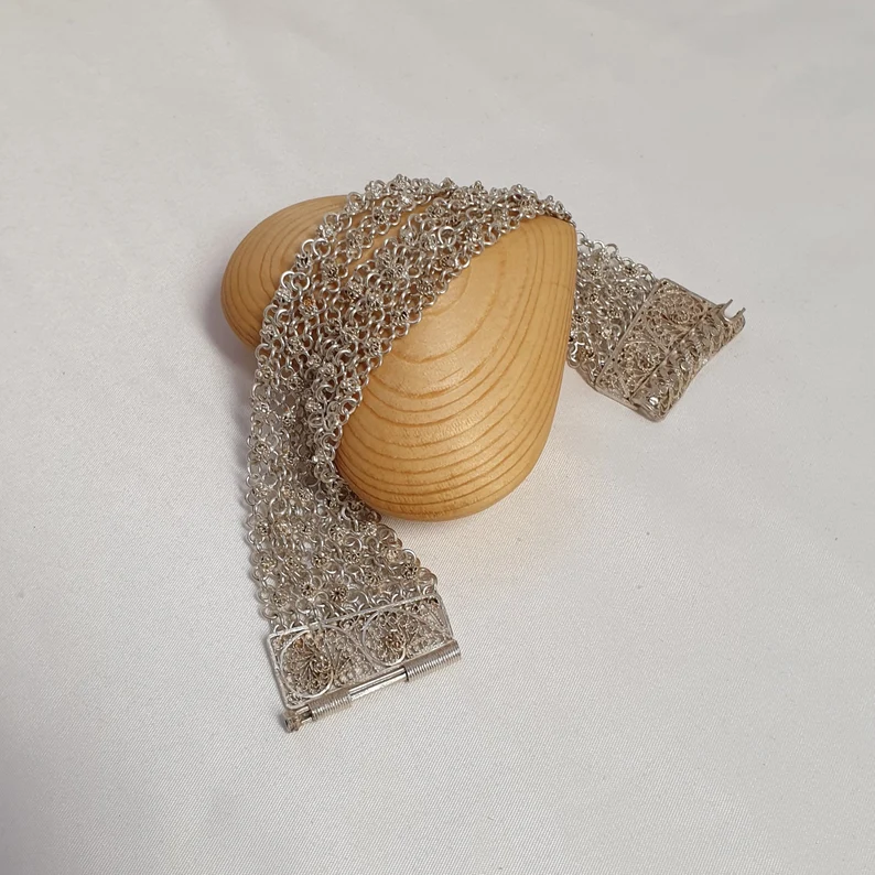 20 cm Armband Gliederarmband Friesland Silber Nostalgie Design friesisch edel Shabby Vintage SA201 – Bild 4