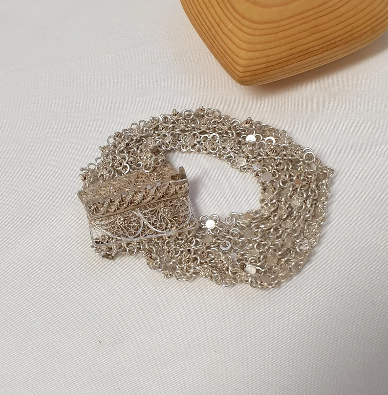 20 cm Armband Gliederarmband Friesland Silber Nostalgie Design friesisch edel Shabby Vintage SA201 – Bild 2