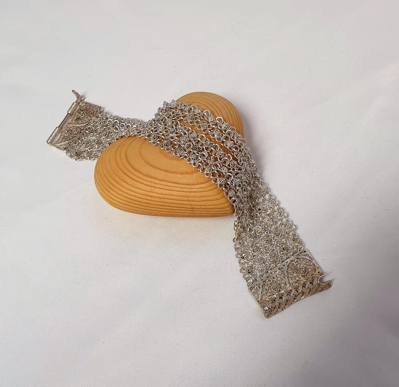 20 cm Armband Gliederarmband Friesland Silber Nostalgie Design friesisch edel Shabby Vintage SA201