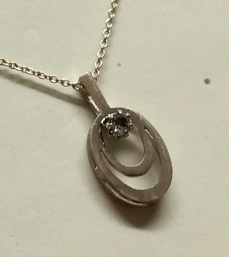 Nostalgischer Design Silberanhänger Anhänger Silber 835 Kristall klar Vintage elegant SKA1151