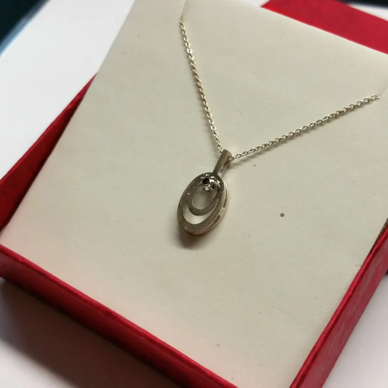 Nostalgischer Design Silberanhänger Anhänger Silber 835 Kristall klar Vintage elegant SKA1151 – Bild 2