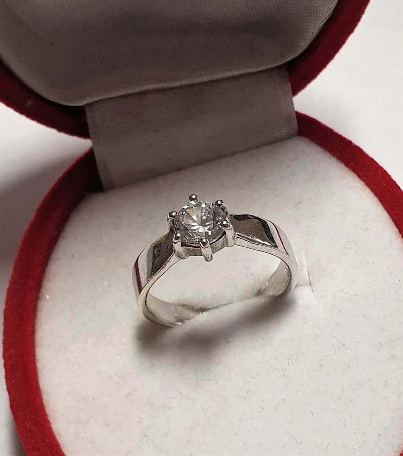 16,5 mm Ring Silberring Silber 925 Kristall edel Vintage Design SR261