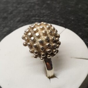 18,3 mm Nostalgischer Ring Pünktchen Design Silber 835 Shabby Vintage selten rar SR1221