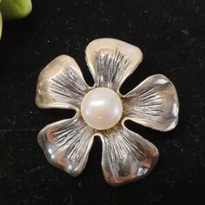 Shabby Vintage Anhänger Silber 925 Perle floral Blume Blüte kunstvoll Vintage SKA1537