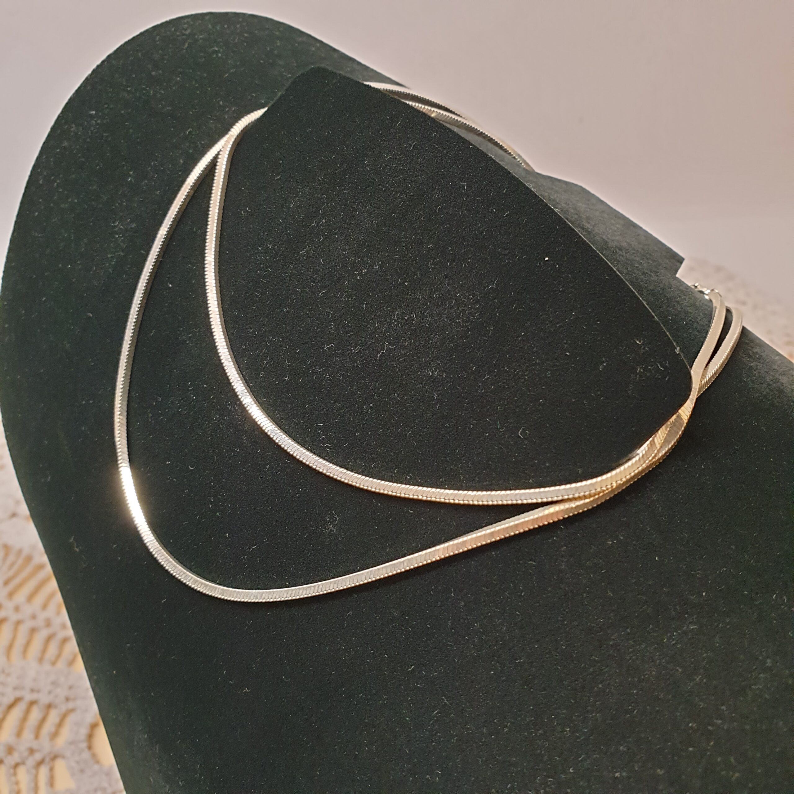 70 cm Kette Silberkette Halskette Schlangenkette vierkant Silber 925 Vintage elegant SK1442