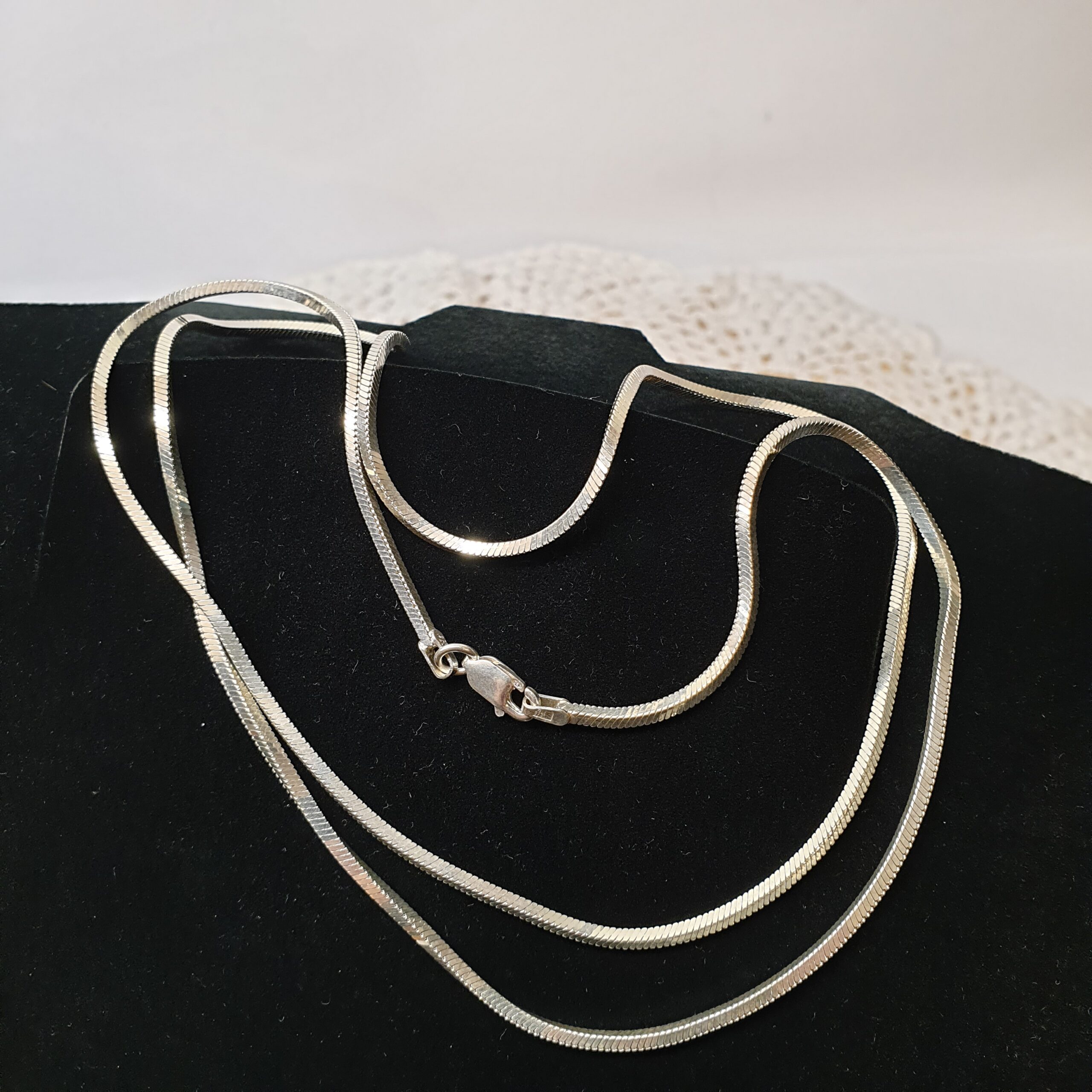 70 cm Kette Silberkette Halskette Schlangenkette vierkant Silber 925 Vintage elegant SK1442 – Bild 5