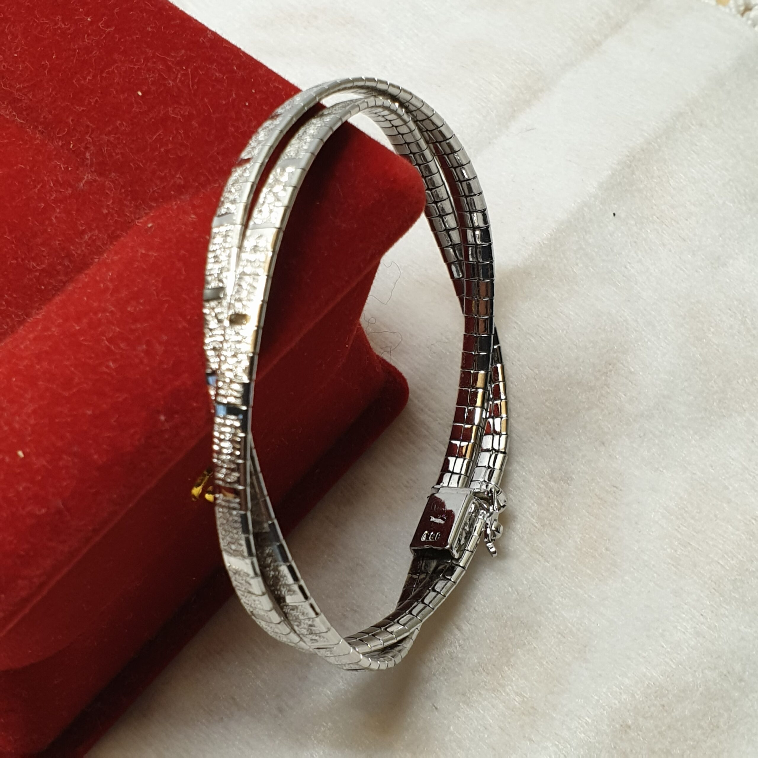 19 cm Armband Schlangenarmband Design geflochten Silber 835 Vintage Eleganz SA642 – Bild 3