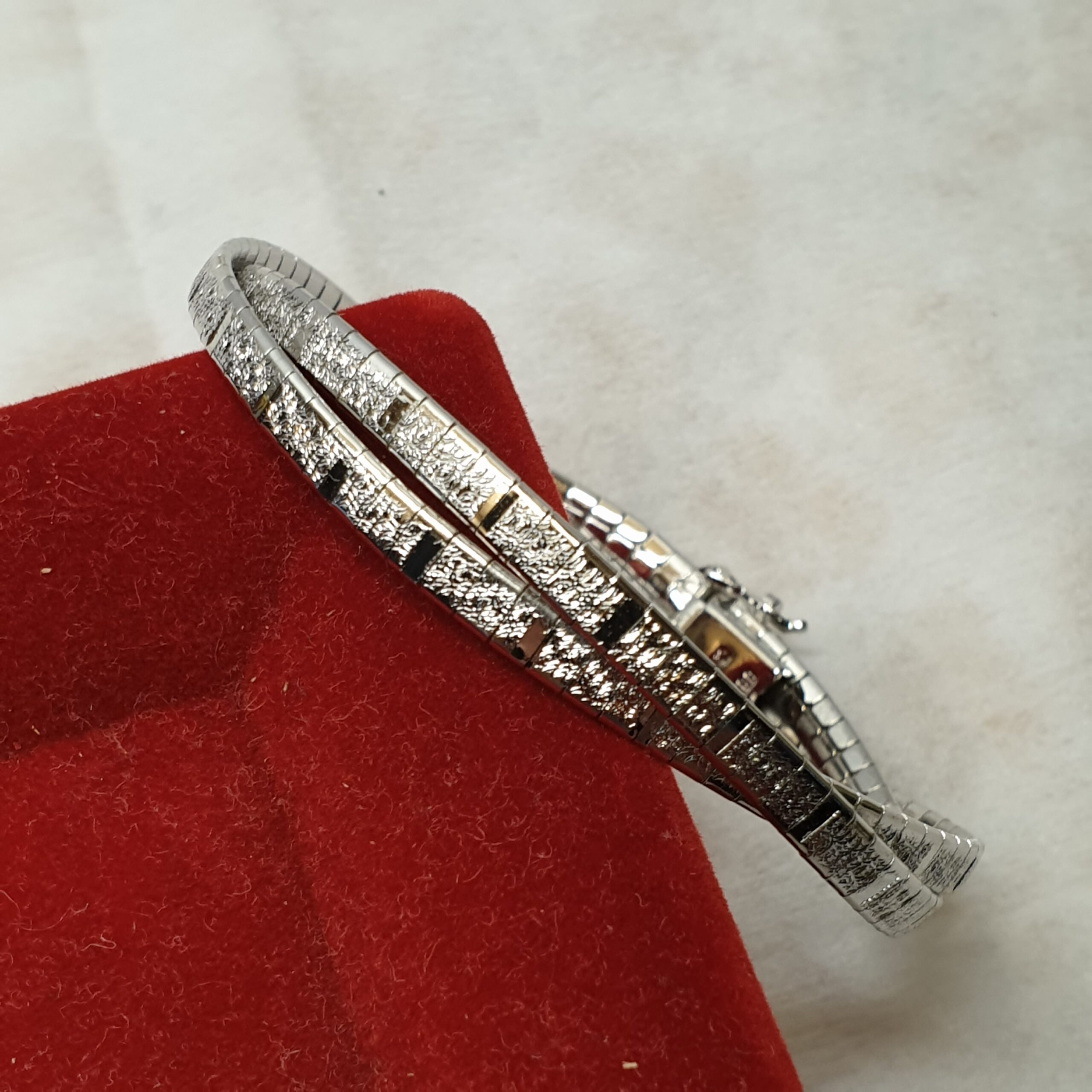 19 cm Armband Schlangenarmband Design geflochten Silber 835 Vintage Eleganz SA642