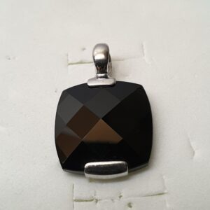 Silberanhänger Anhänger Silber 925 Kristall schwarz Facettenschliff edel Vintage Design SKA1612