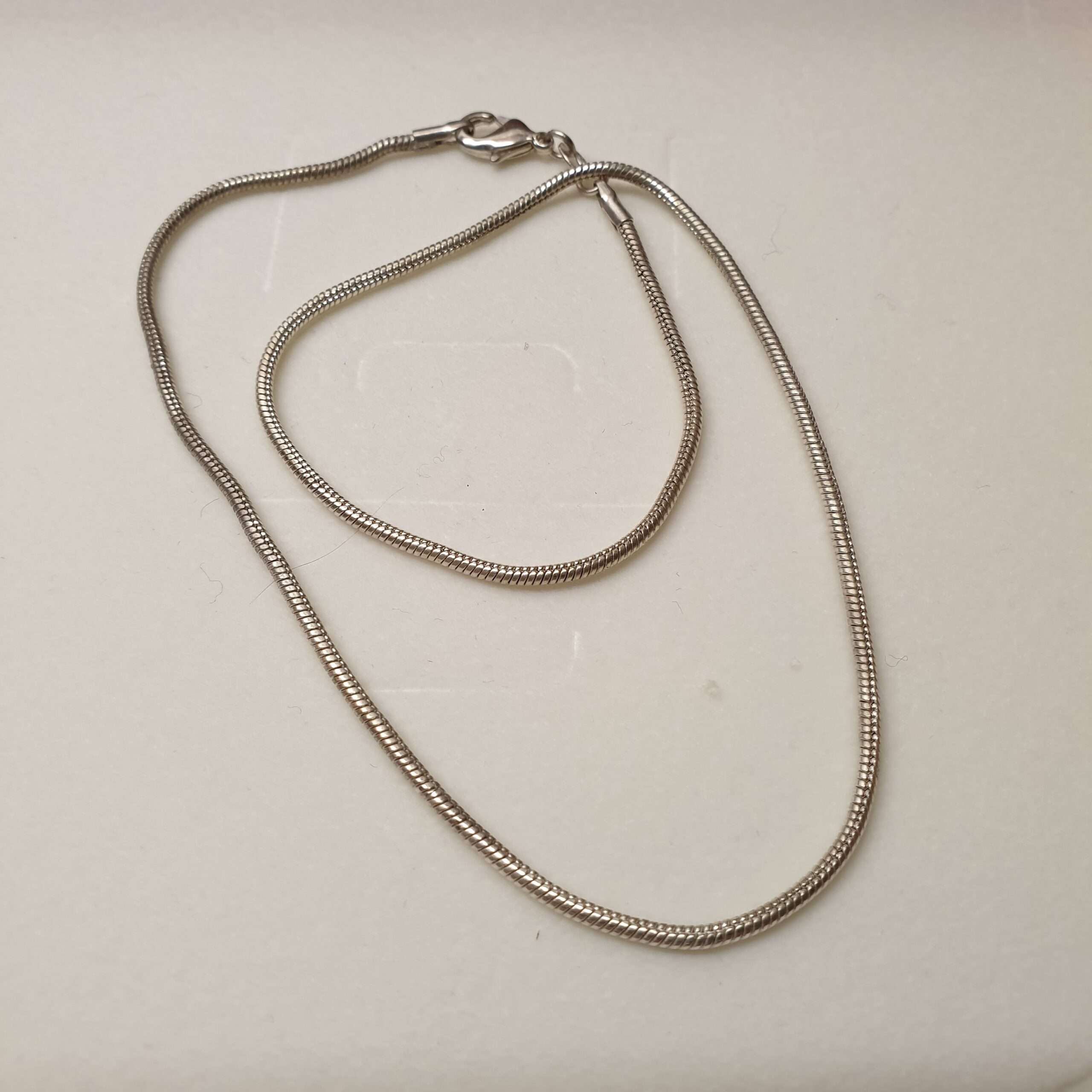 41 cm / 1,8 mm Kette Halskette Schlangenkette Silber 925 Vintage edel HK229 – Bild 2
