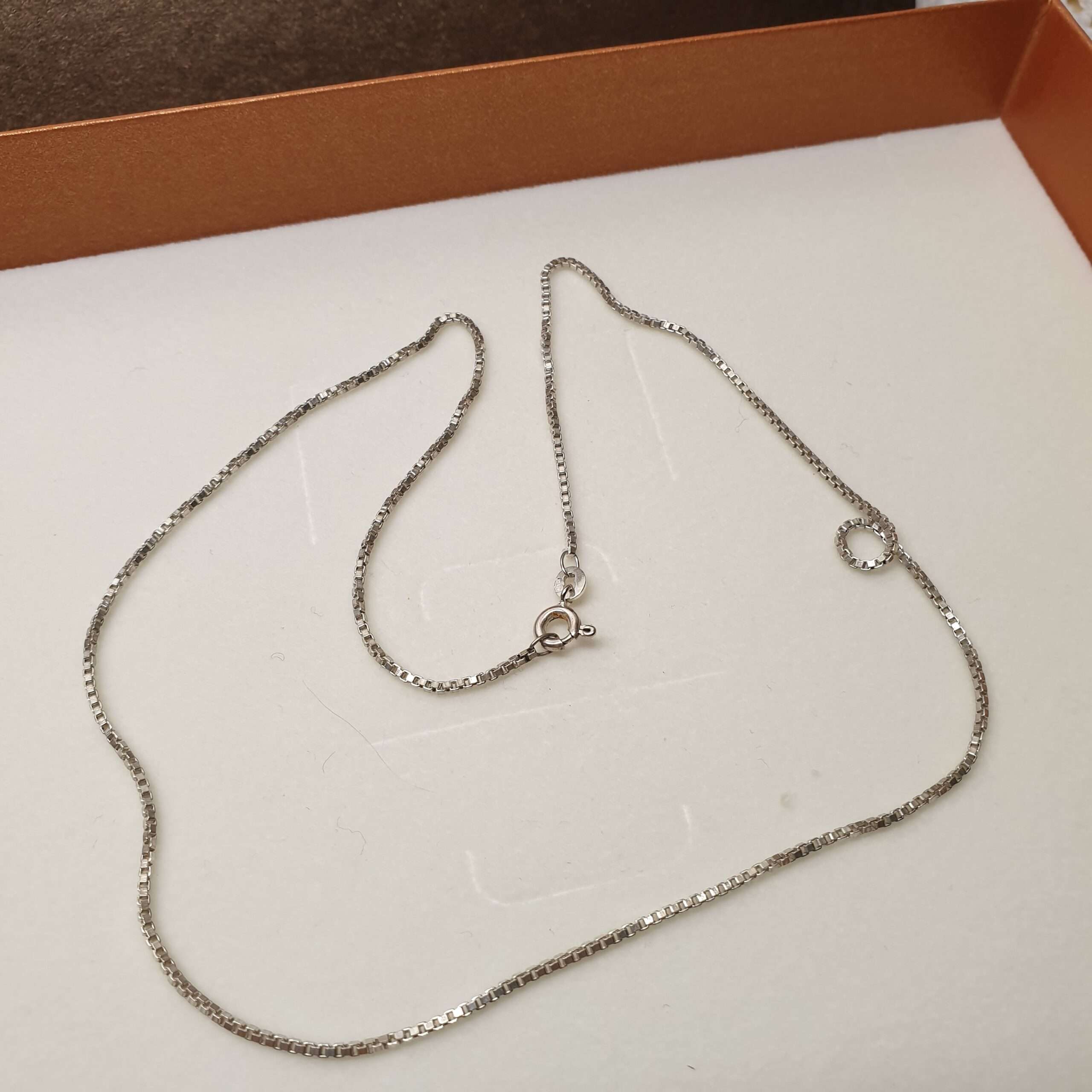 45 cm / 1,3 mm Venezianerkette Halskette Kette Silber 835 Vintage elegant HK232 – Bild 2