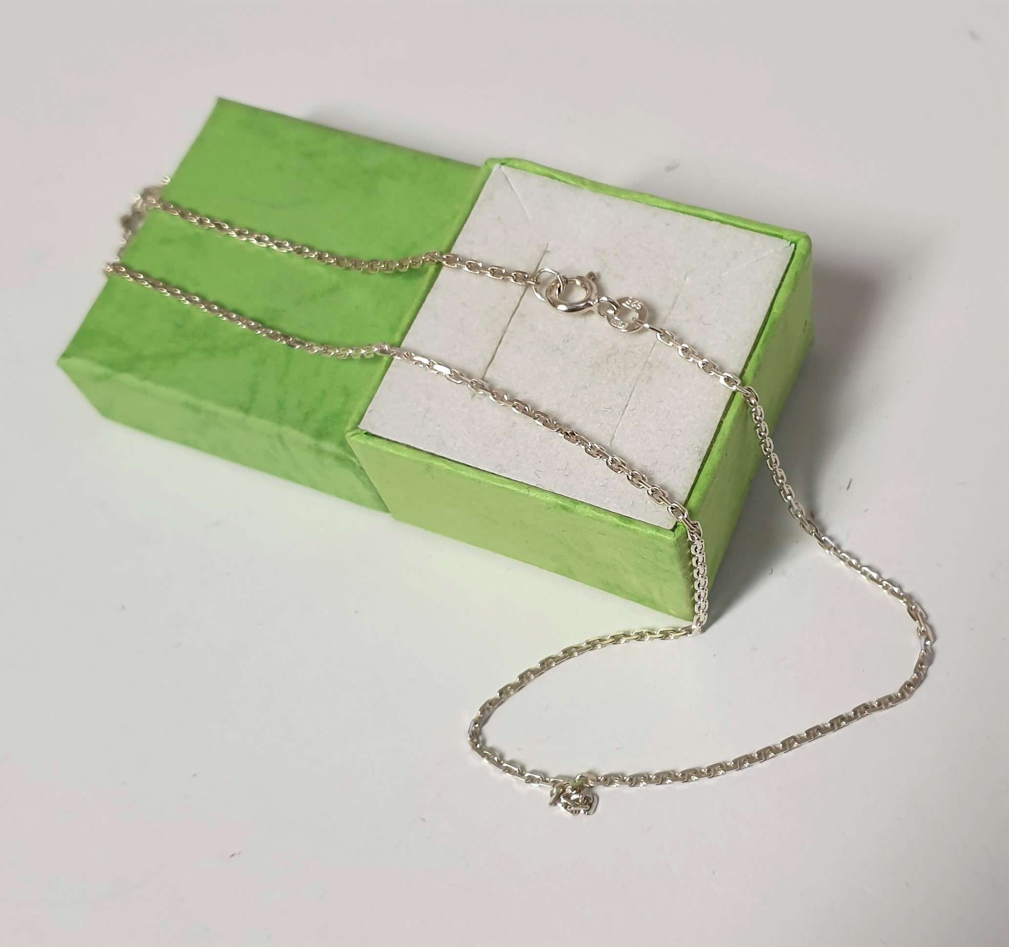 40 cm / 1 mm Kette Ankerkette 925 Halskette Silber edel Vintage HK168 – Bild 4