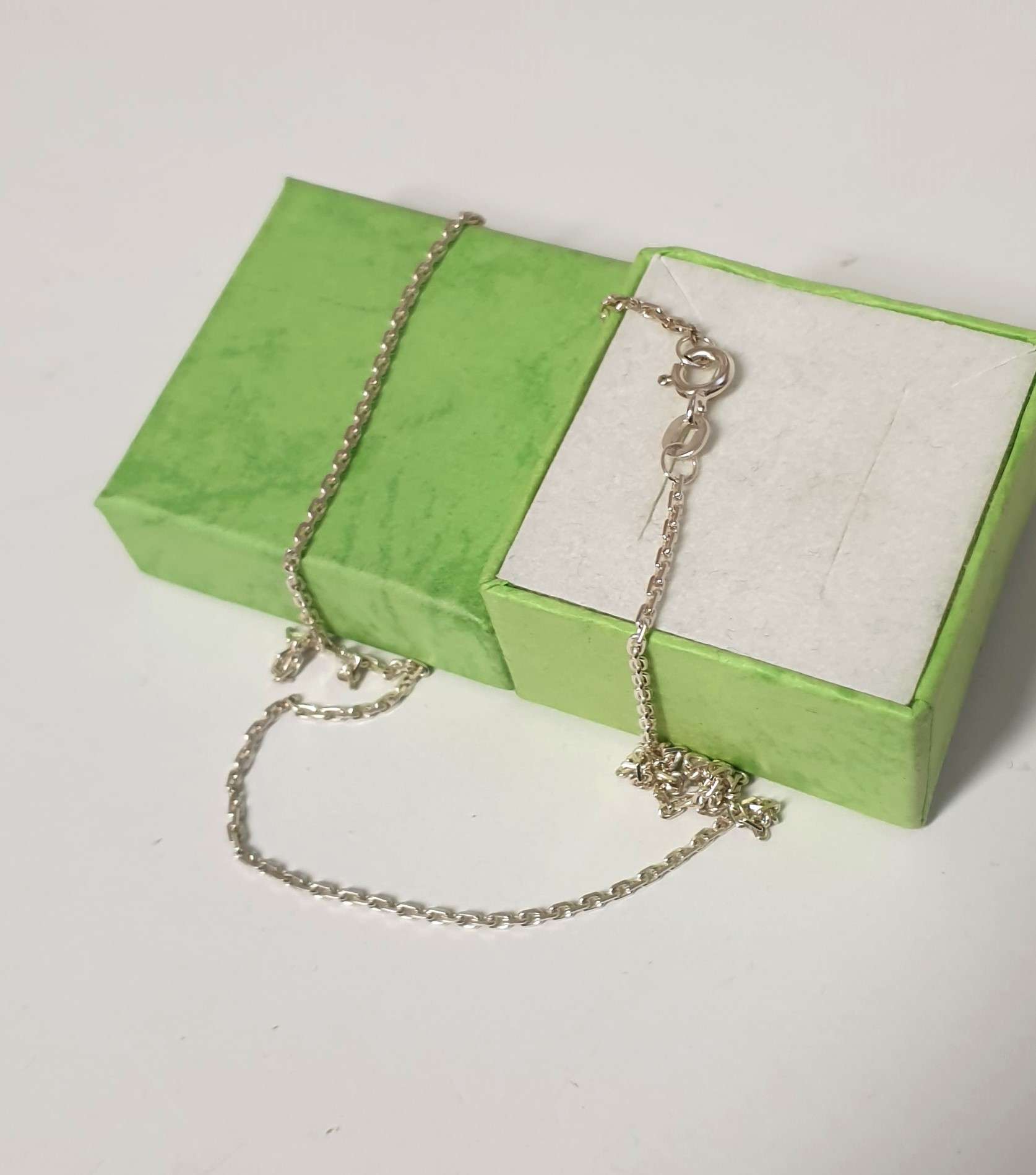 40 cm / 1 mm Kette Ankerkette 925 Halskette Silber edel Vintage HK168 – Bild 3