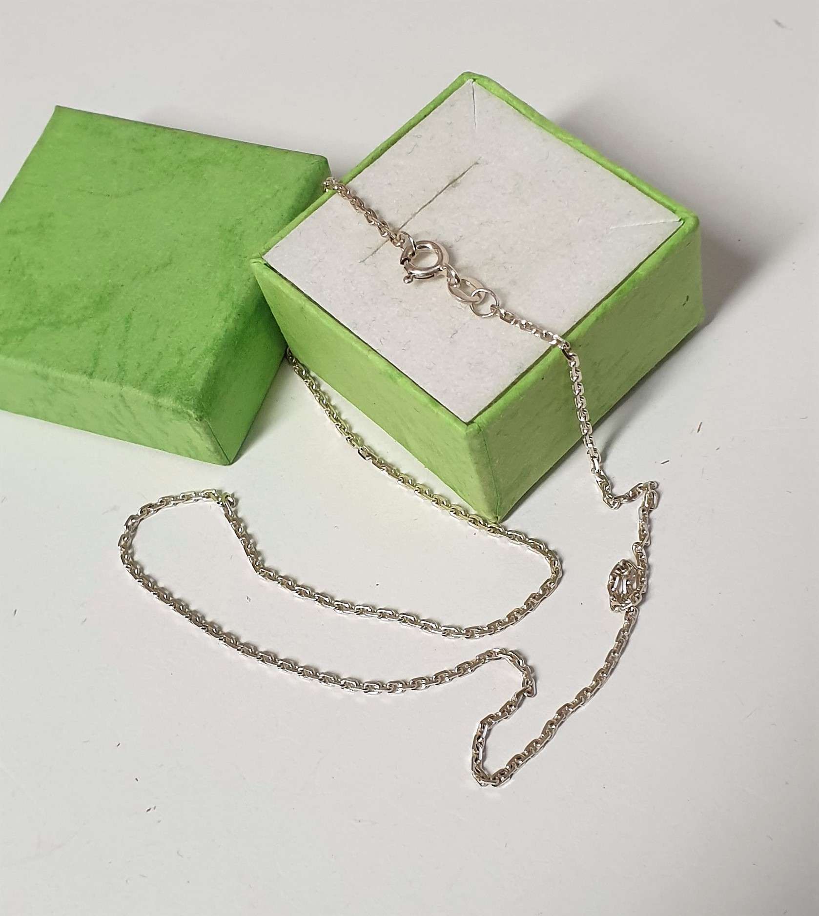 40 cm / 1 mm Kette Ankerkette 925 Halskette Silber edel Vintage HK168