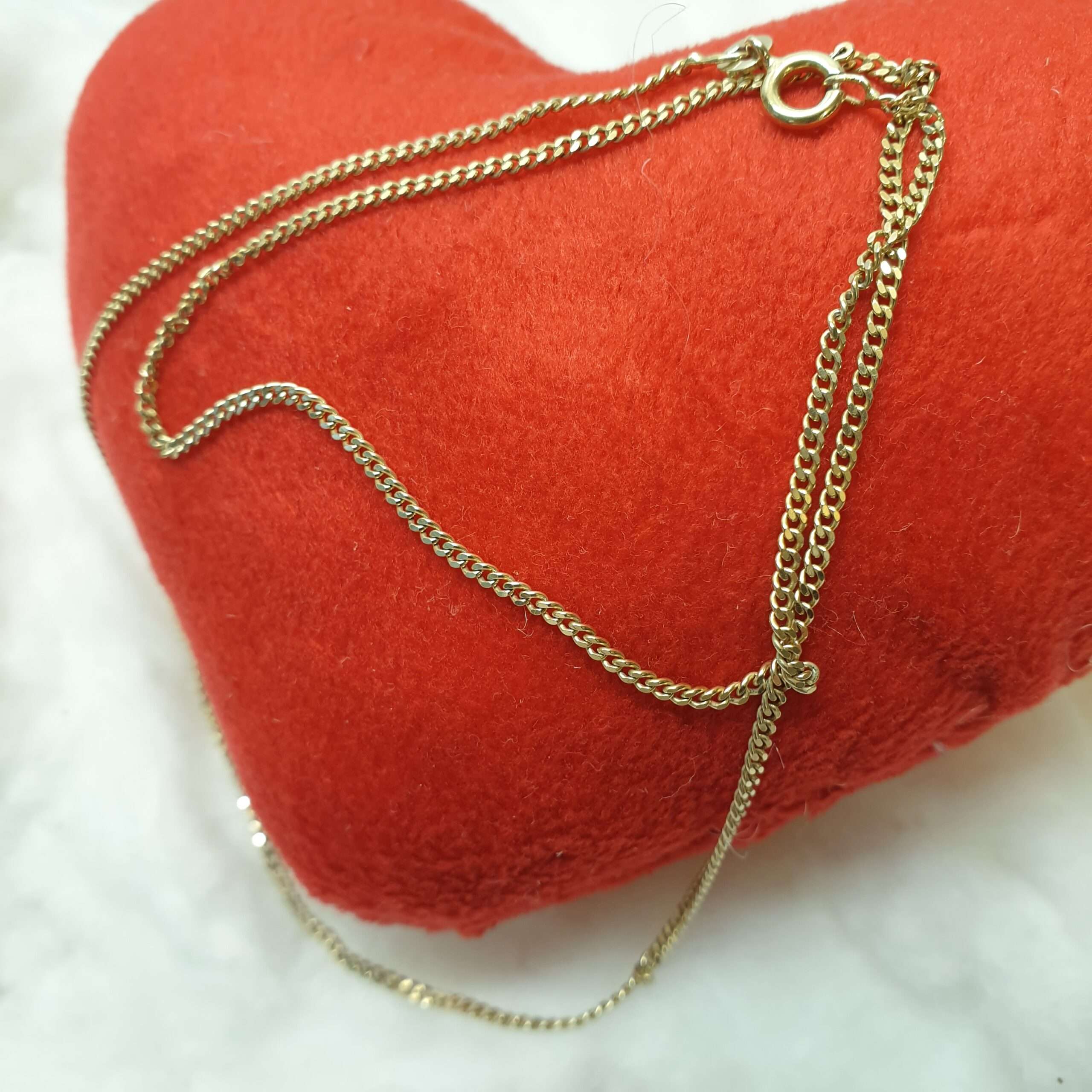 46,0 cm / 1,7 mm Panzerkette Anhängerkettchen Silber 925 vergoldet Halskette Silber edel Vintage HK201 – Bild 3