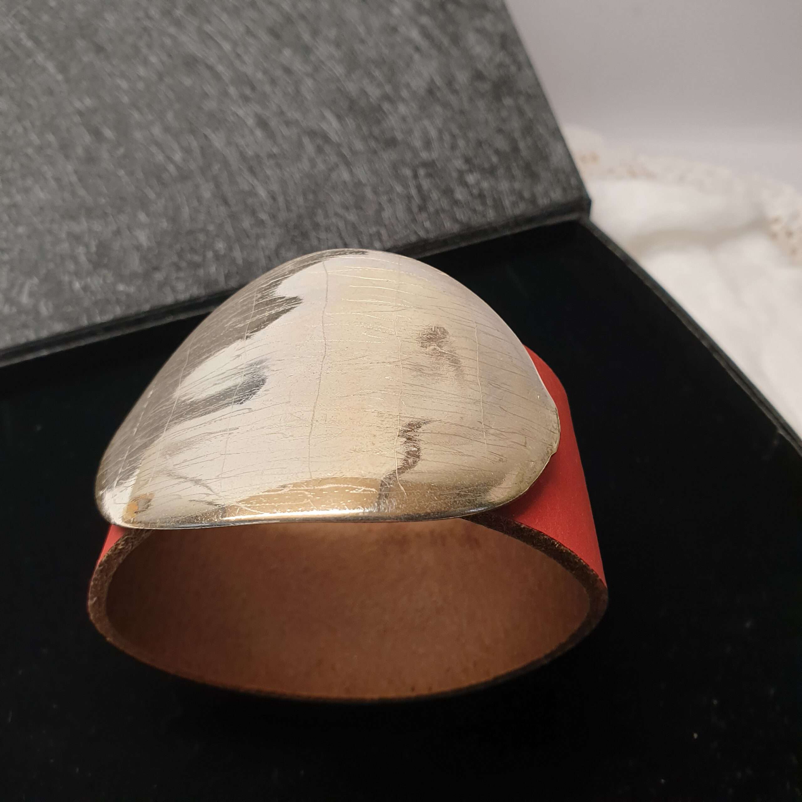 Rote Lederarmband mit karierter Schliesse BS101 – Bild 5