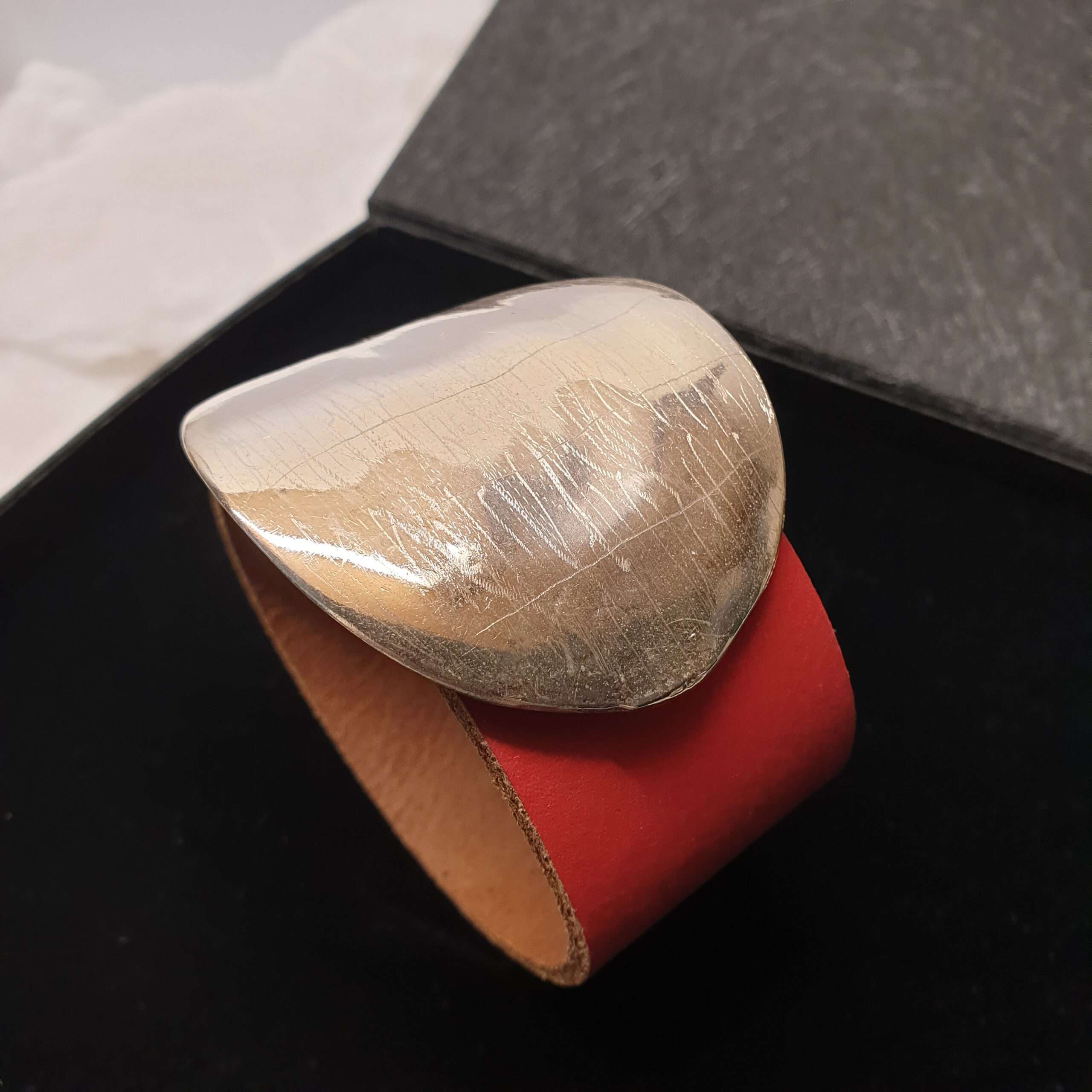 Rote Lederarmband mit karierter Schliesse BS101 – Bild 4