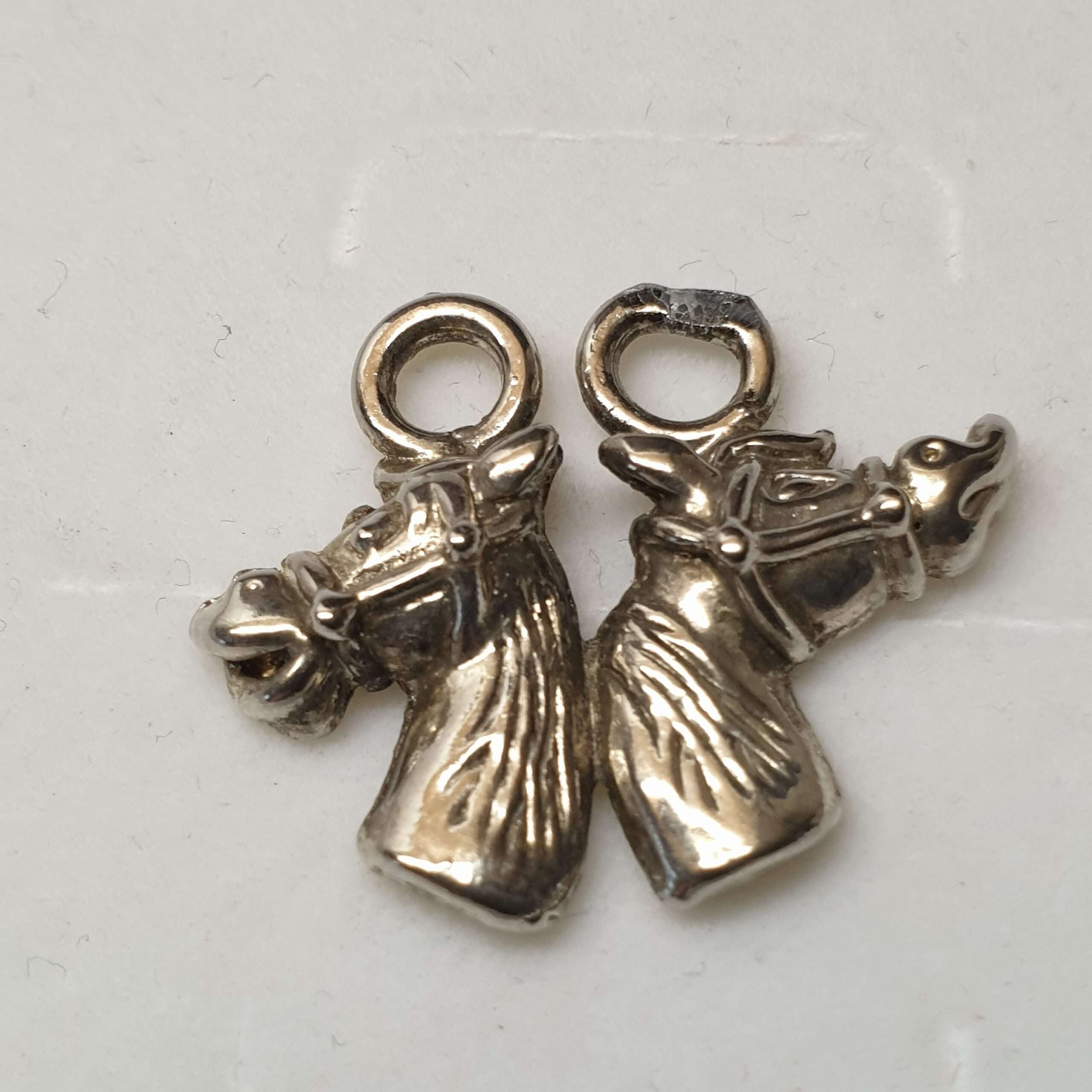 Nostalgischer Anhänger Silber 800 Pferd Pferdeköpfe Pony Silberschmiede Shabby Vintage SKA1391 – Bild 4