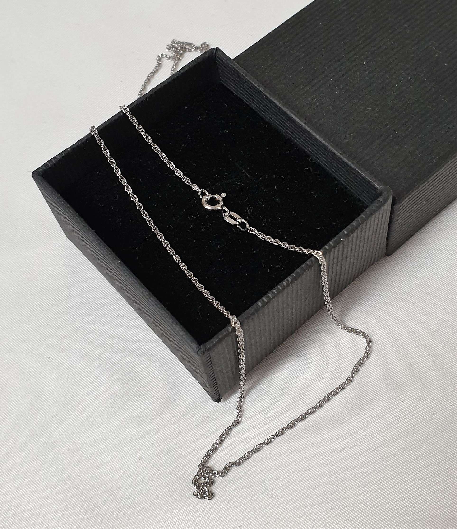 45 cm / 1 mm Kette Halskette Gliederkette Doppelglieder Silber 925 edel Vintage Italy HK236 – Bild 4